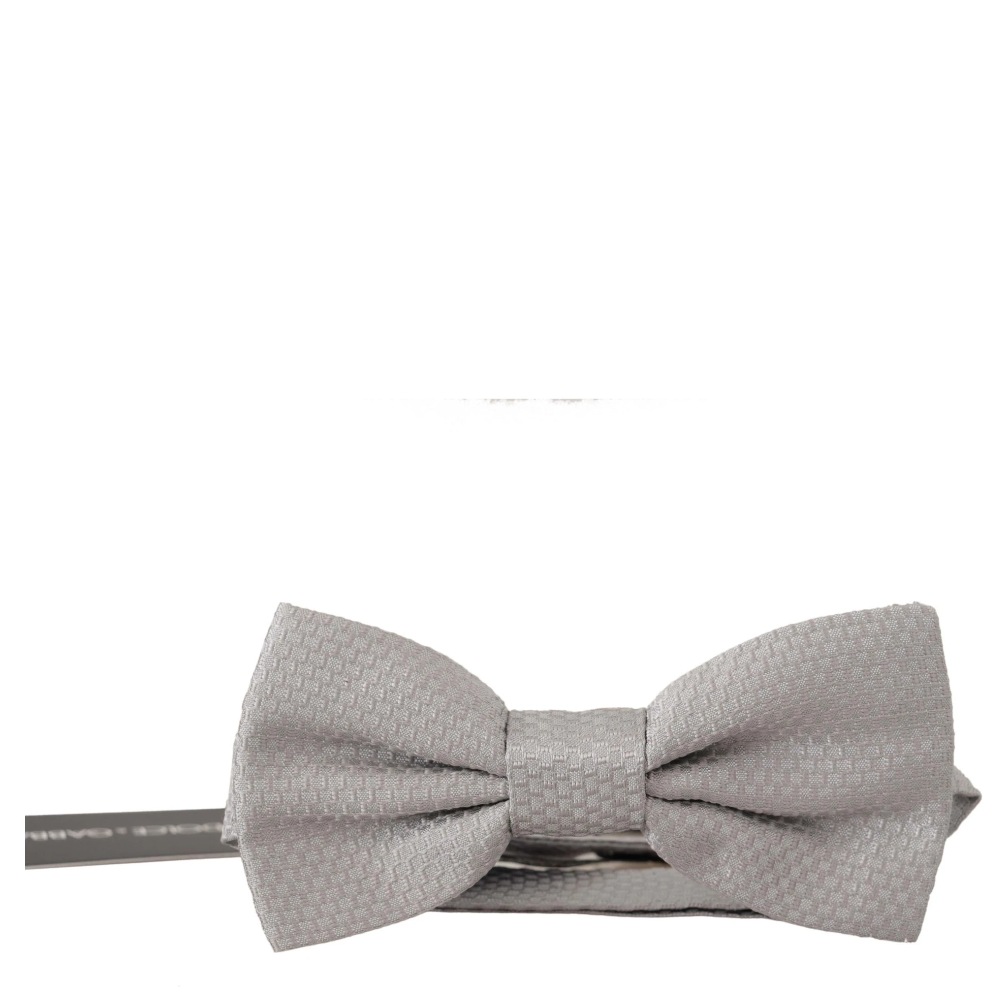 Gray 100% Silk Adjustable Neck Papillon Tie