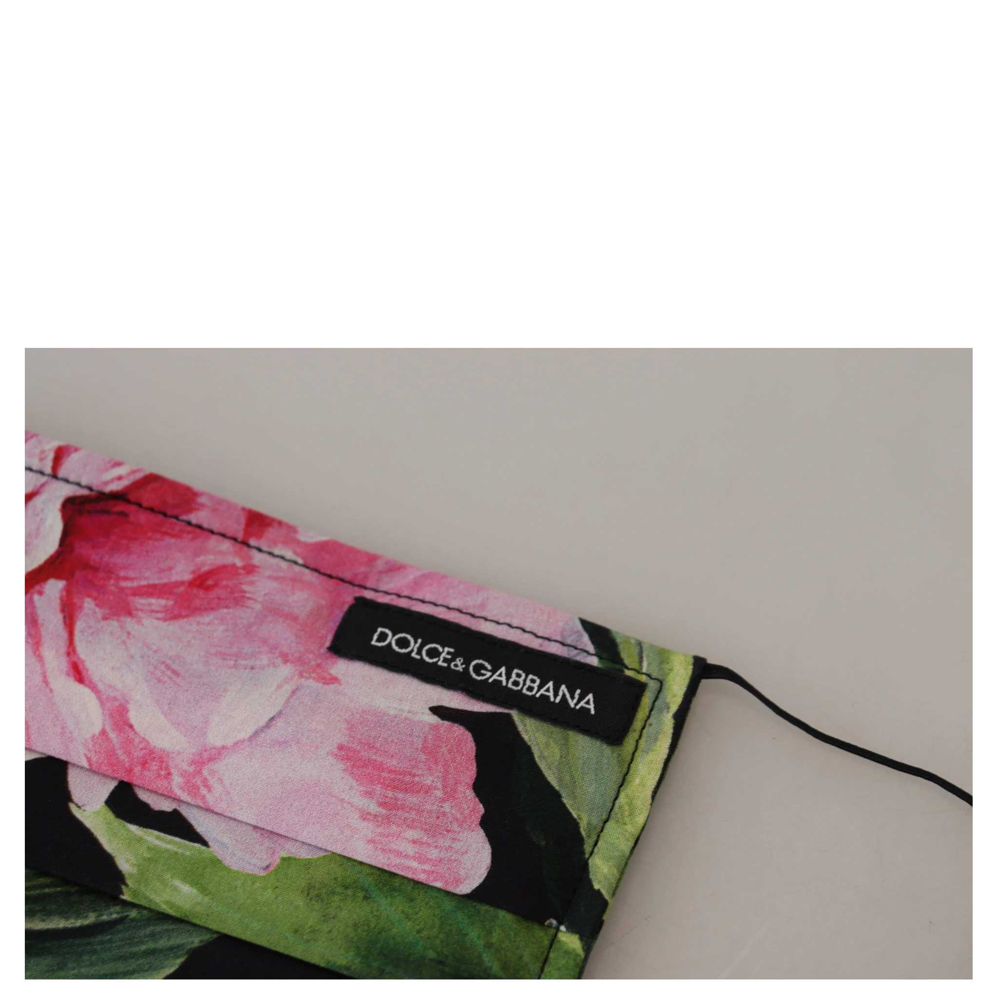 Black Floral Pleated Elastic Ear Strap Face Mask