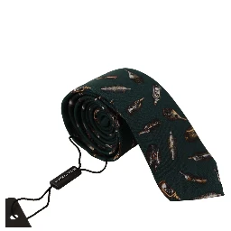 Black Bottle Fantasy Print Silk Adjustable Accessory Tie