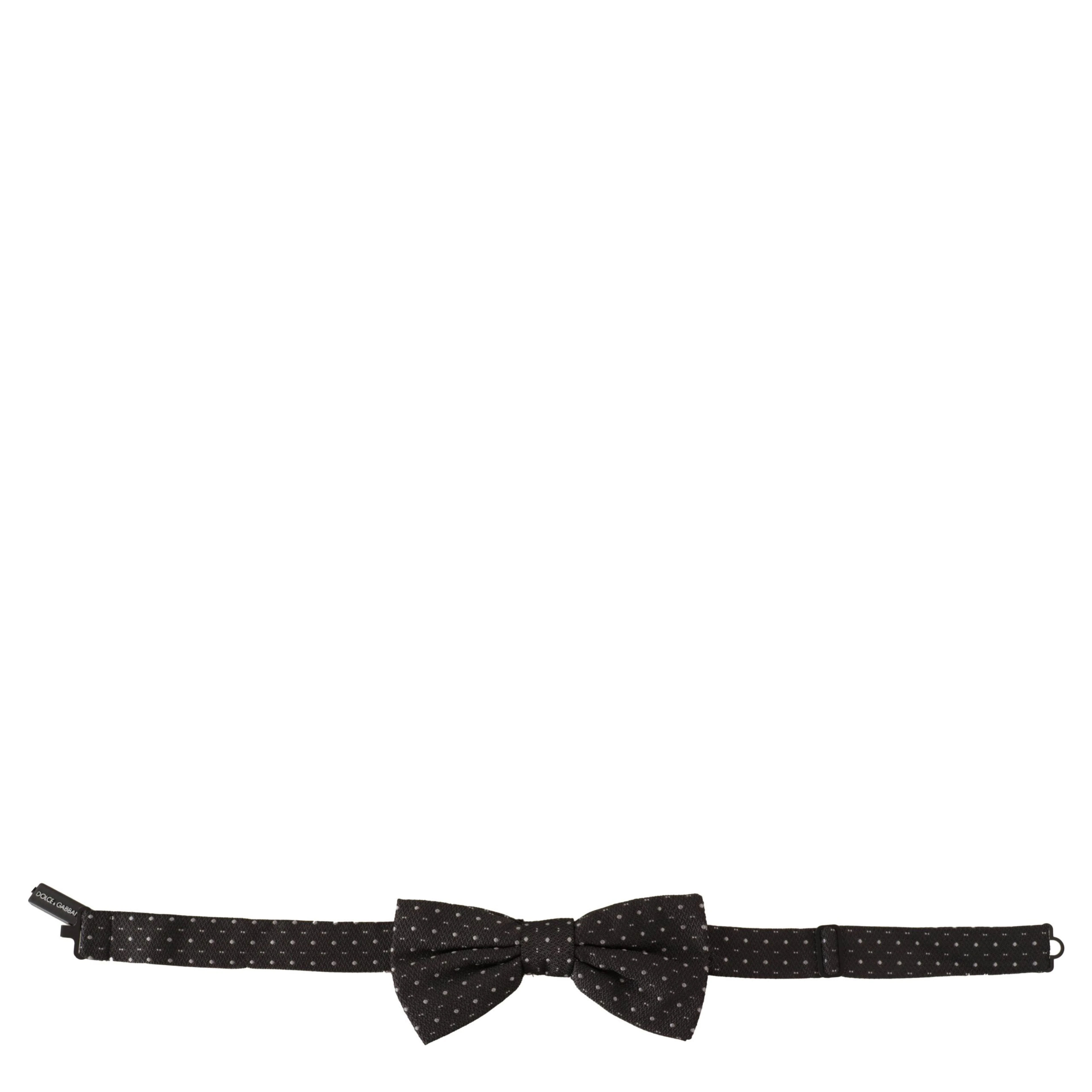 Gray Polka Dot 100% Silk Neck Papillon Tie