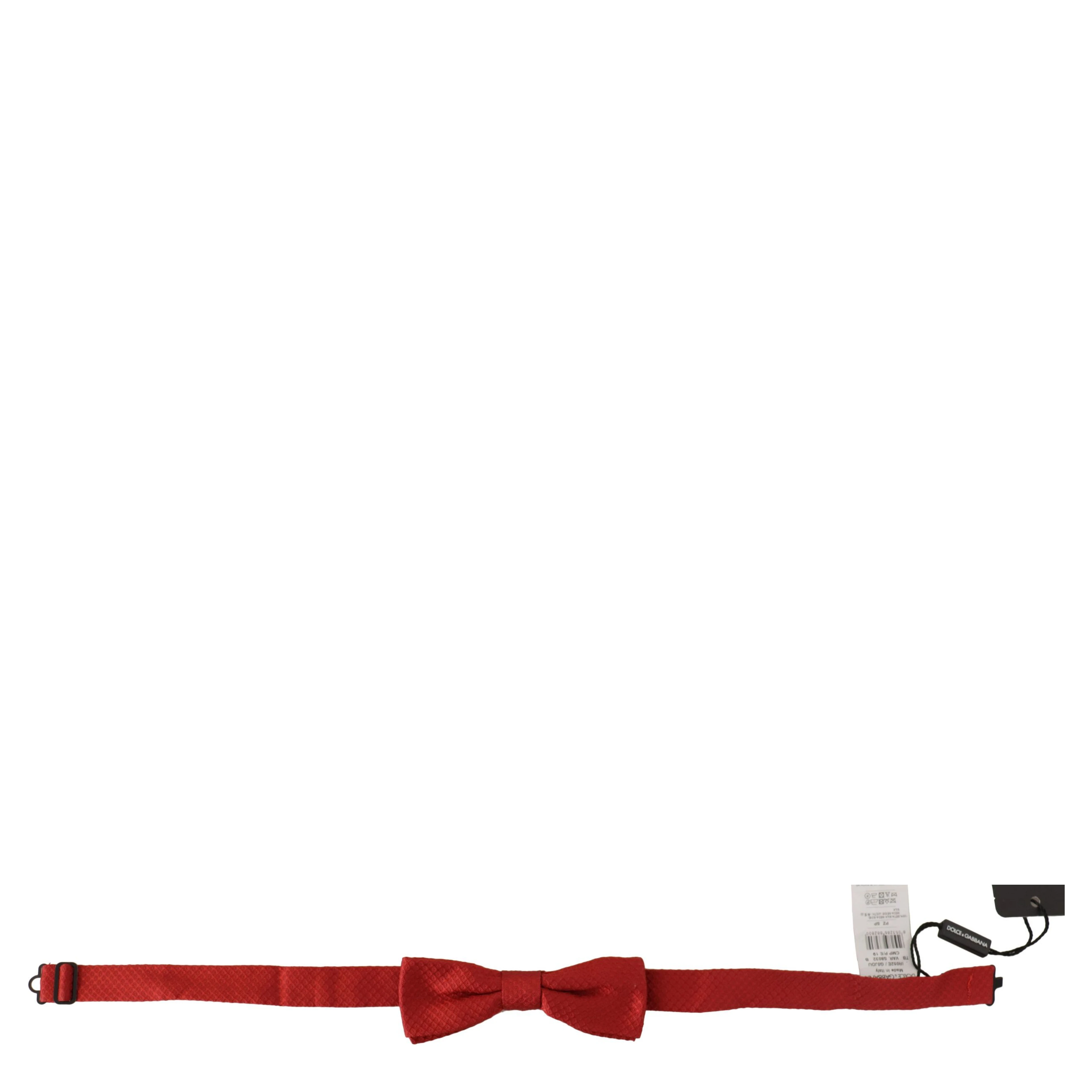 Red 100% Silk Adjustable Neck Papillon Tie