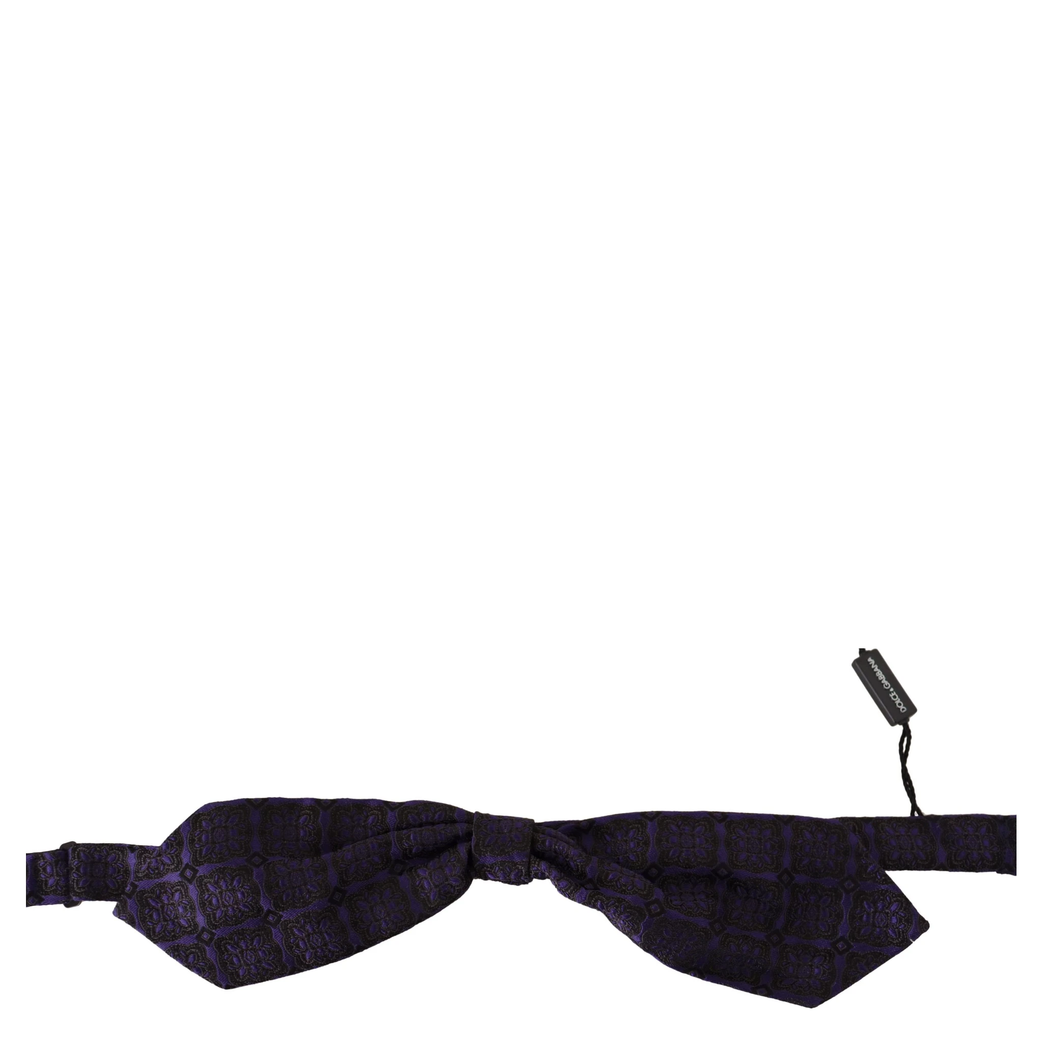 Blue Geometric Silk Adjustable Neck Papillon Tie