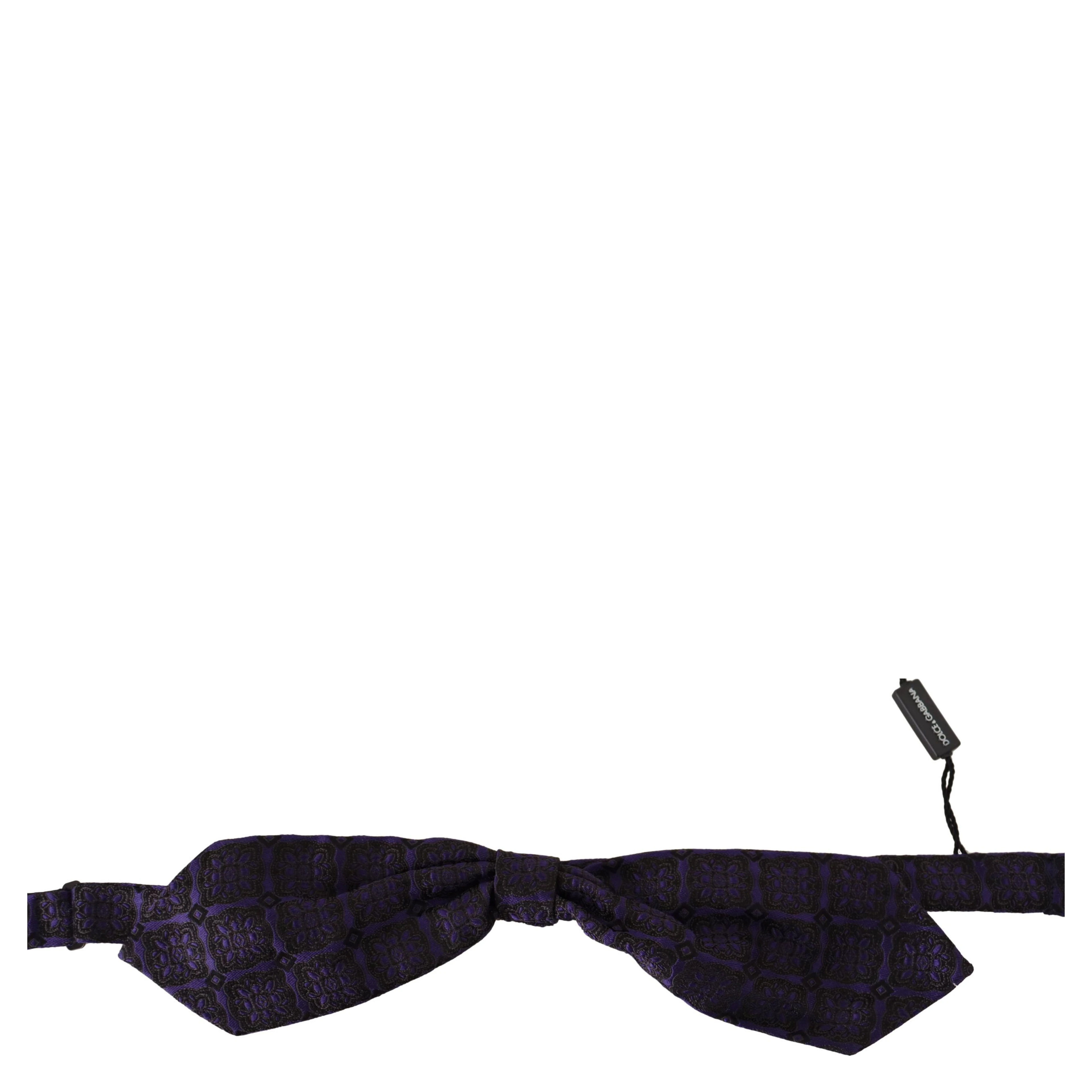 Blue Geometric Silk Adjustable Neck Papillon Tie