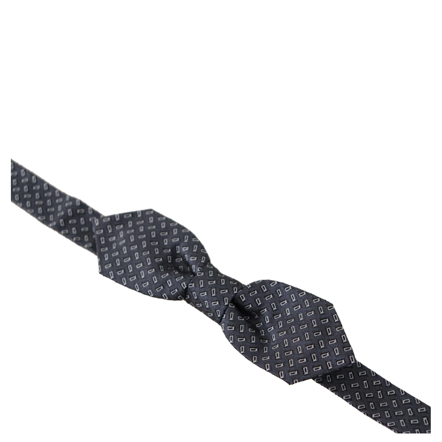 Blue Gray Polka Dot 100% Silk Neck Papillon Tie