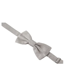 Gray 100% Silk Adjustable Neck Papillon Tie