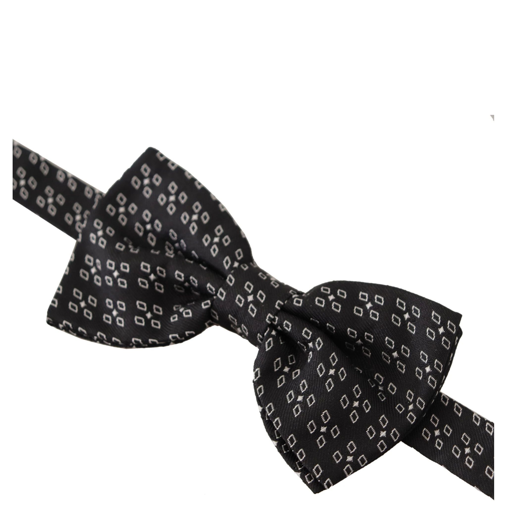Black White Polka Dot 100% Silk Neck Papillon Tie