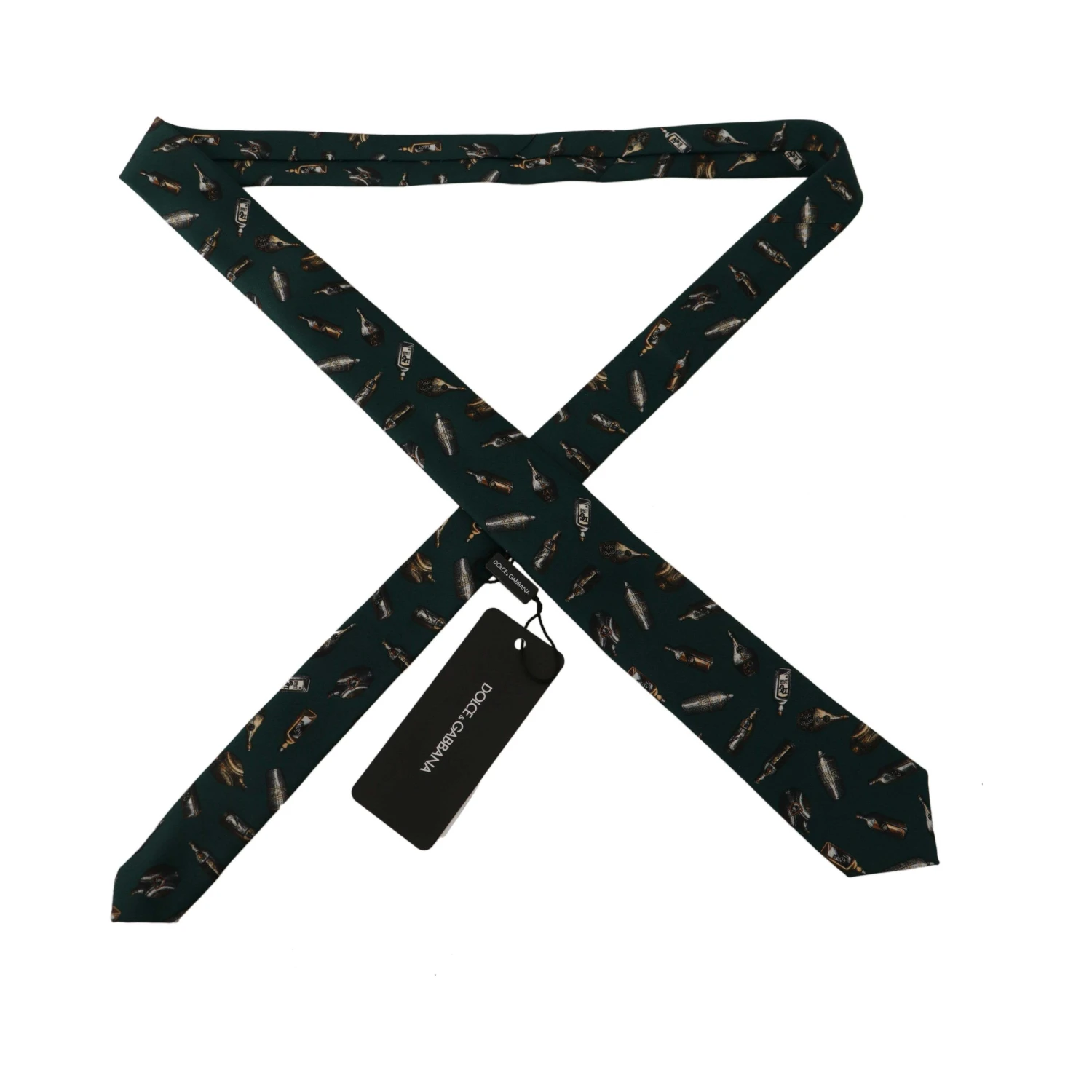 Black Bottle Fantasy Print Silk Adjustable Accessory Tie