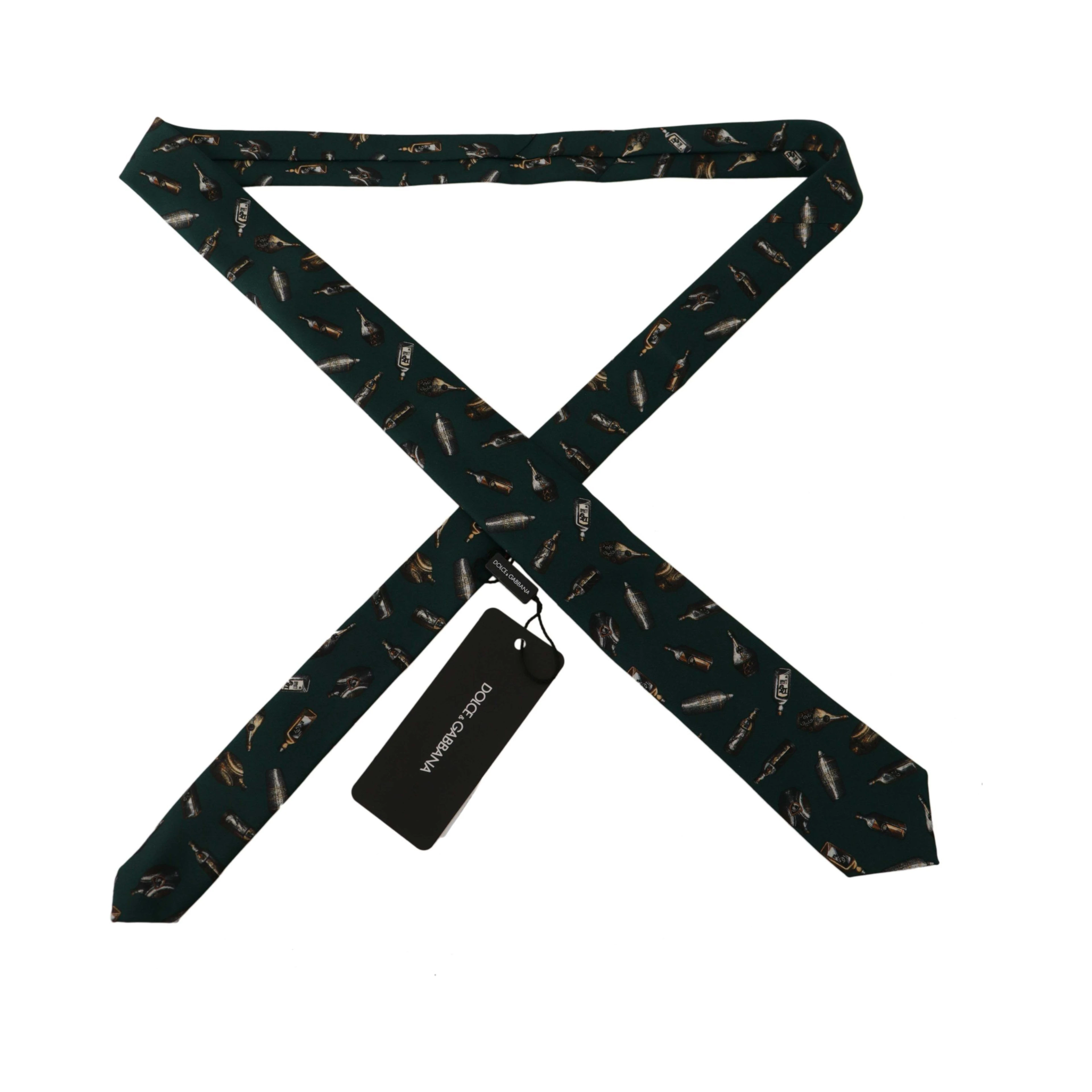 Black Bottle Fantasy Print Silk Adjustable Accessory Tie