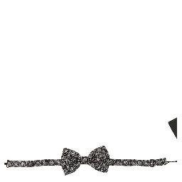 Black white 100% Silk Adjustable Neck Papillon Tie