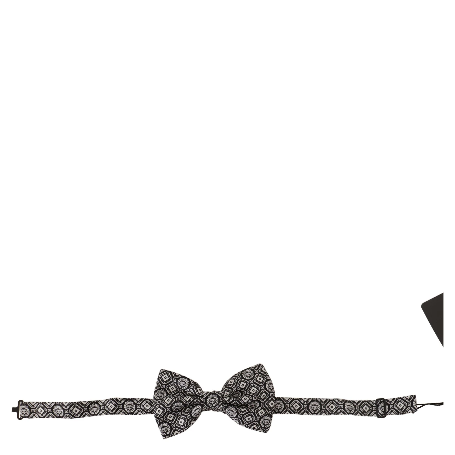 Black white 100% Silk Adjustable Neck Papillon Tie