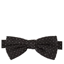Gray Polka Dot 100% Silk Neck Papillon Tie