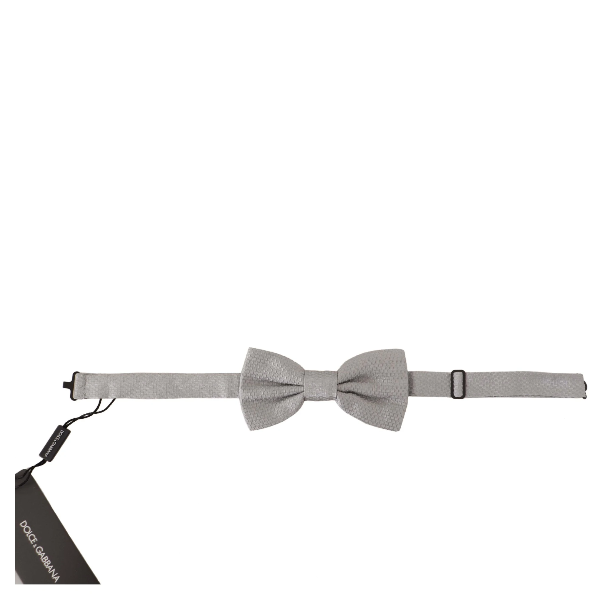 Gray 100% Silk Adjustable Neck Papillon Tie