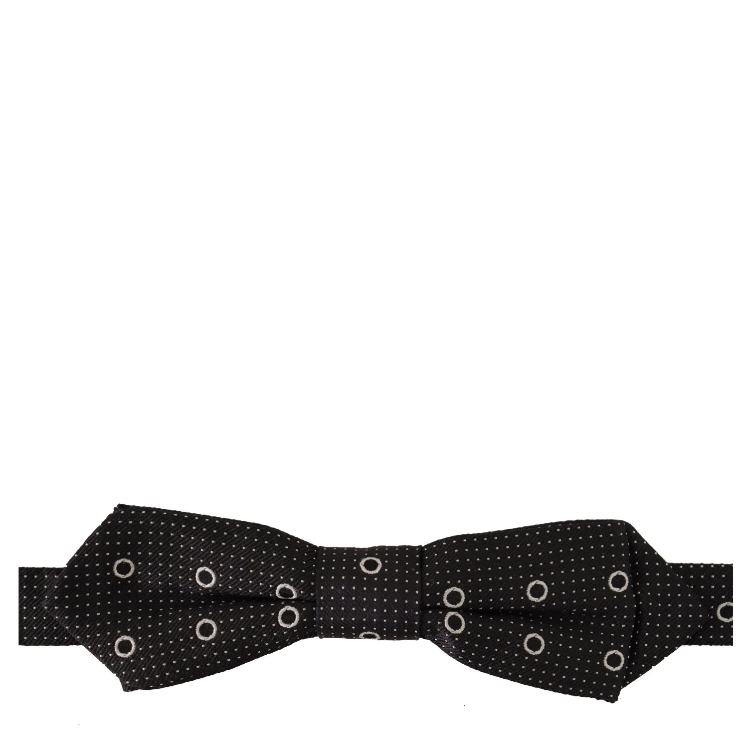 Black White Polka Dot 100% Silk Neck Papillon Tie