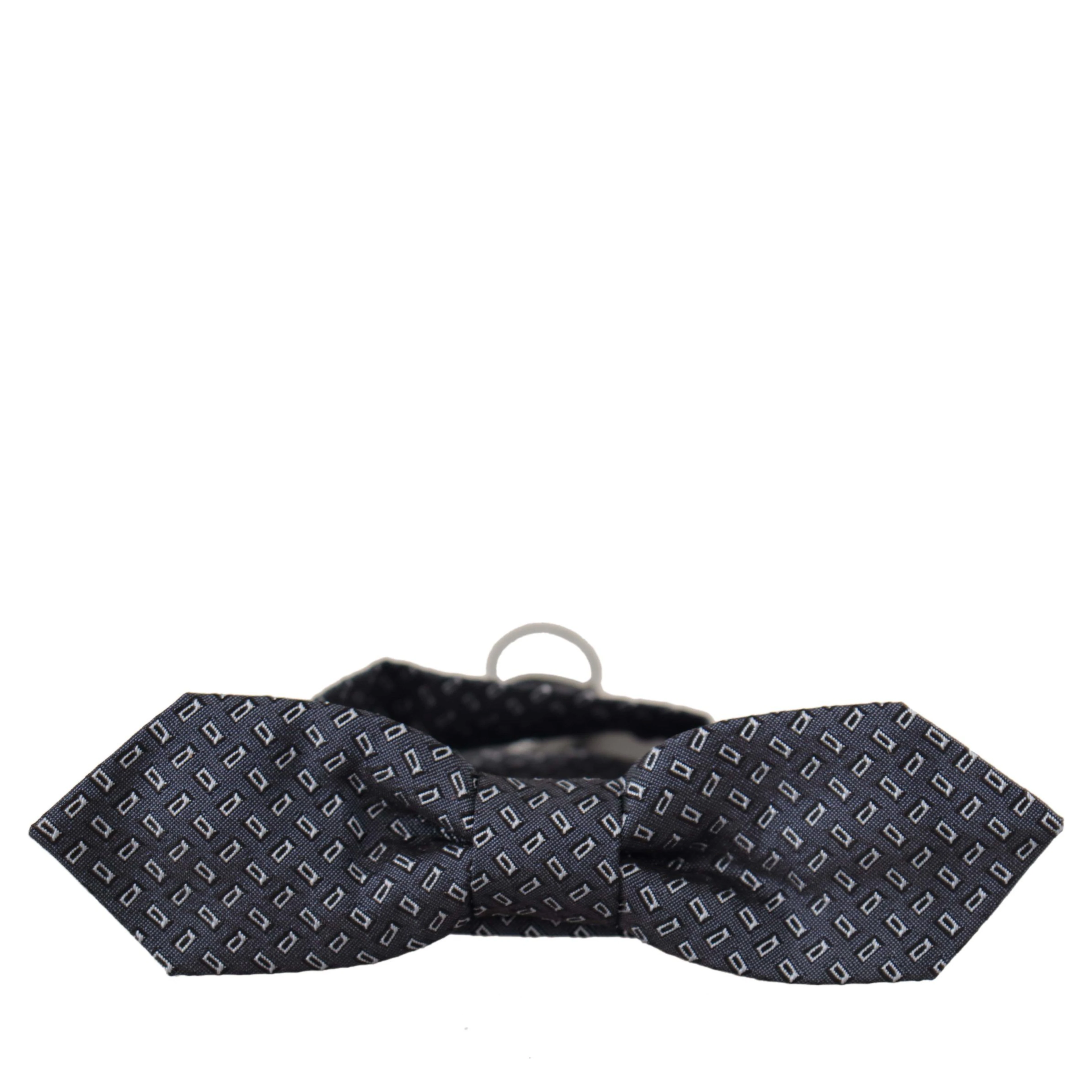 Blue Gray Polka Dot 100% Silk Neck Papillon Tie