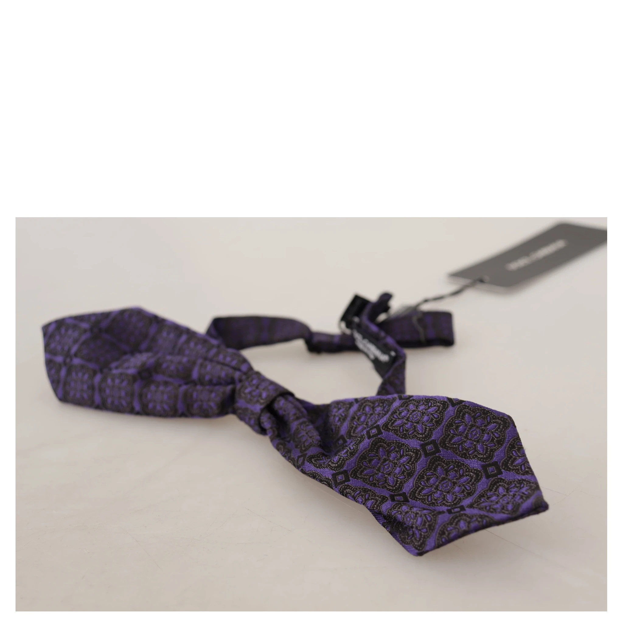 Blue Geometric Silk Adjustable Neck Papillon Tie