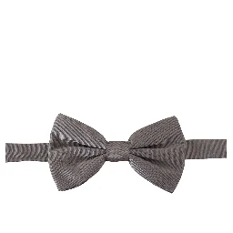 Gray 100% Silk Adjustable Neck Papillon Tie
