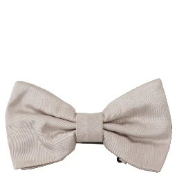 Gray 100% Silk Adjustable Neck Papillon Tie