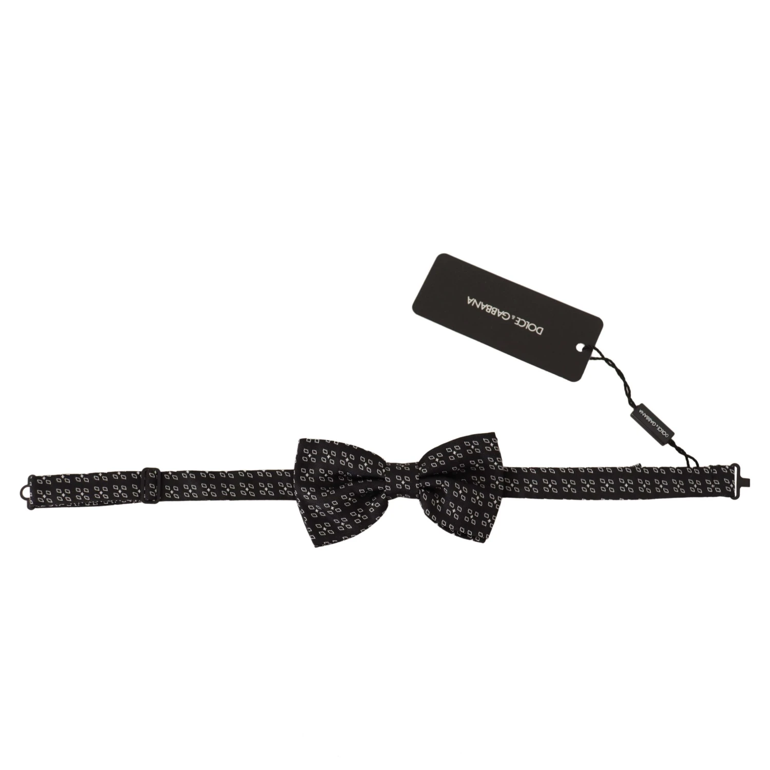 Black White Polka Dot 100% Silk Neck Papillon Tie