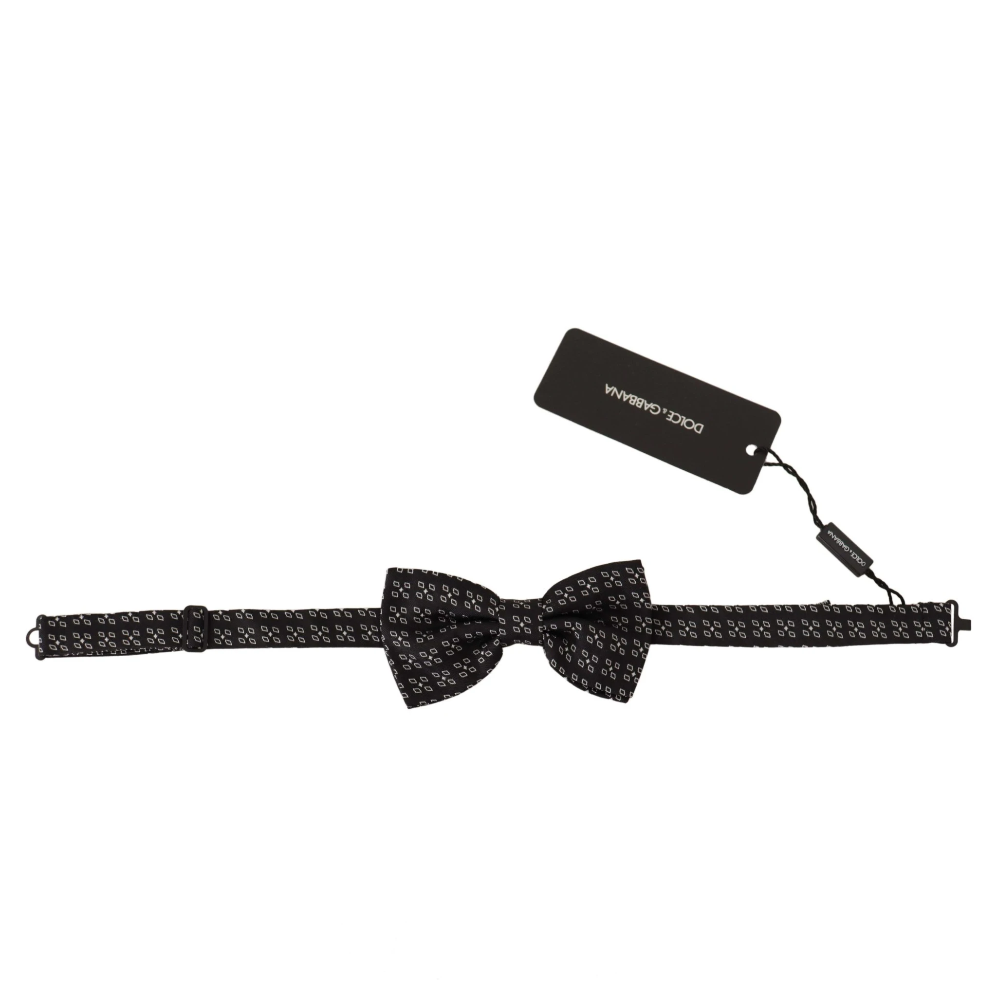 Black White Polka Dot 100% Silk Neck Papillon Tie