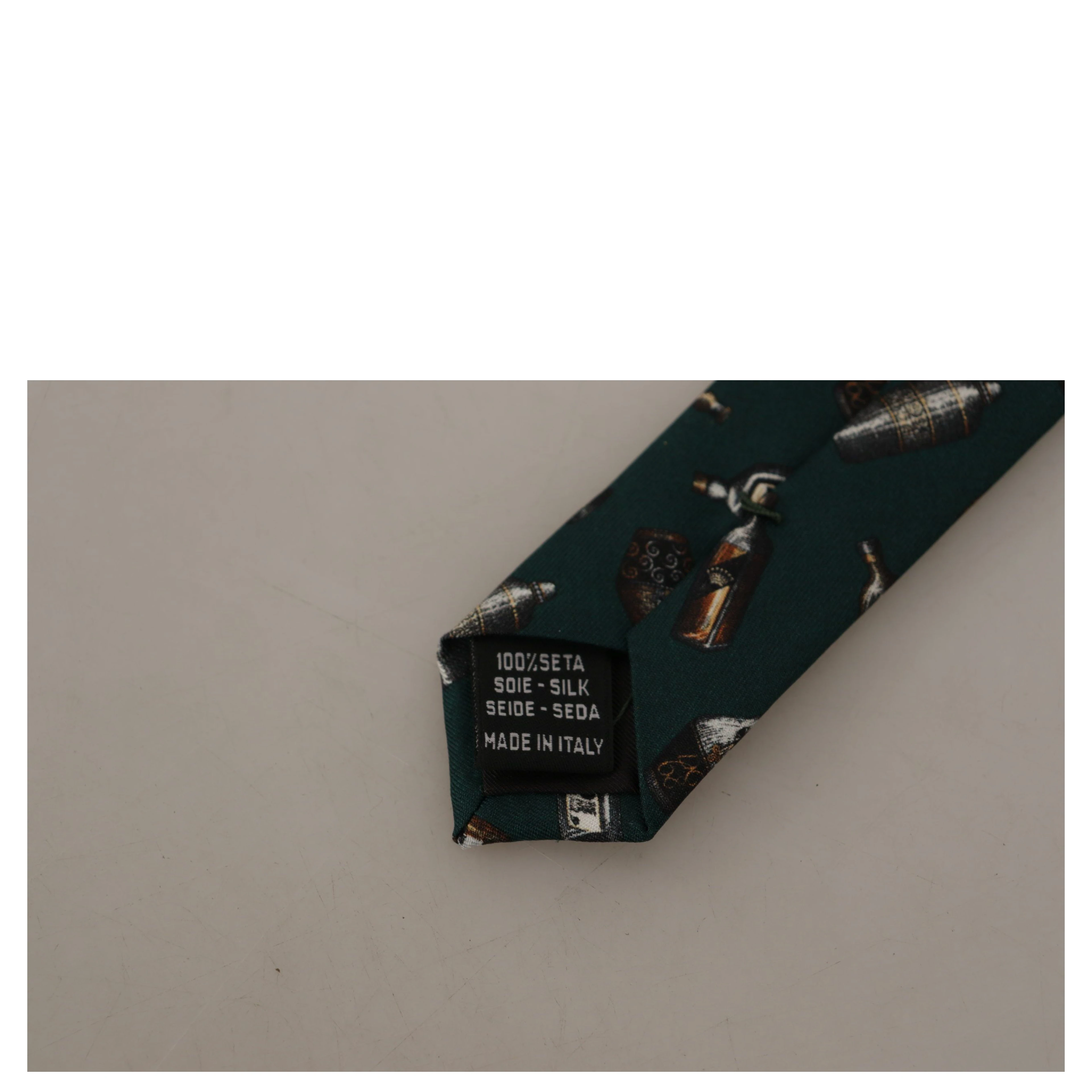 Black Bottle Fantasy Print Silk Adjustable Accessory Tie