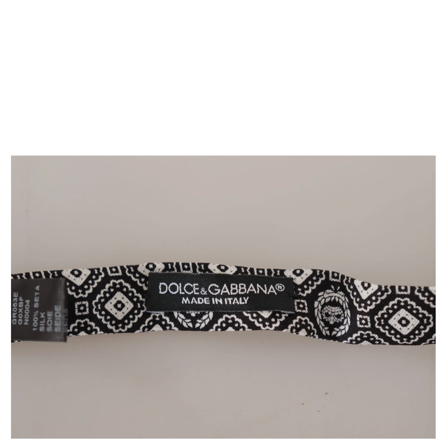 Black white 100% Silk Adjustable Neck Papillon Tie