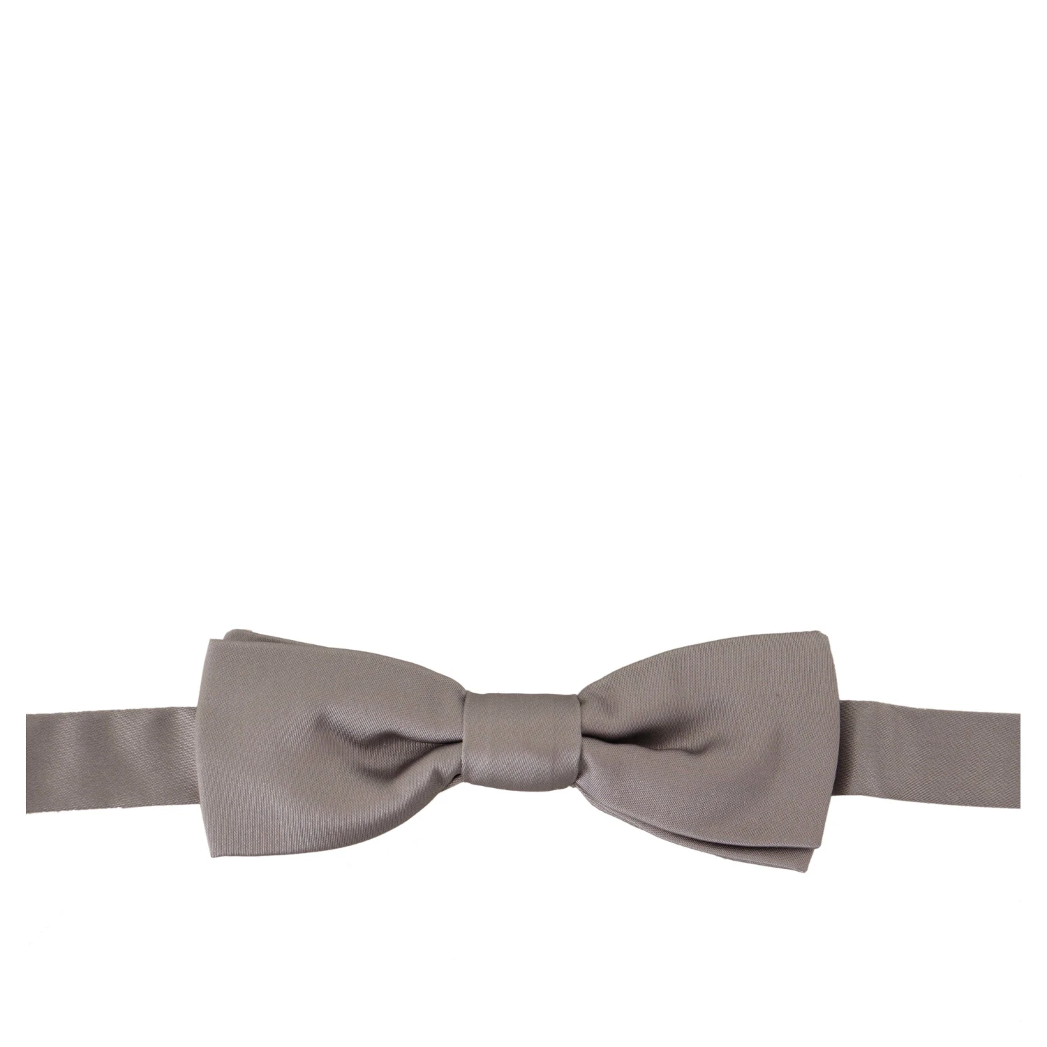 Silver 100% Silk Slim Adjustable Neck Papillon Tie