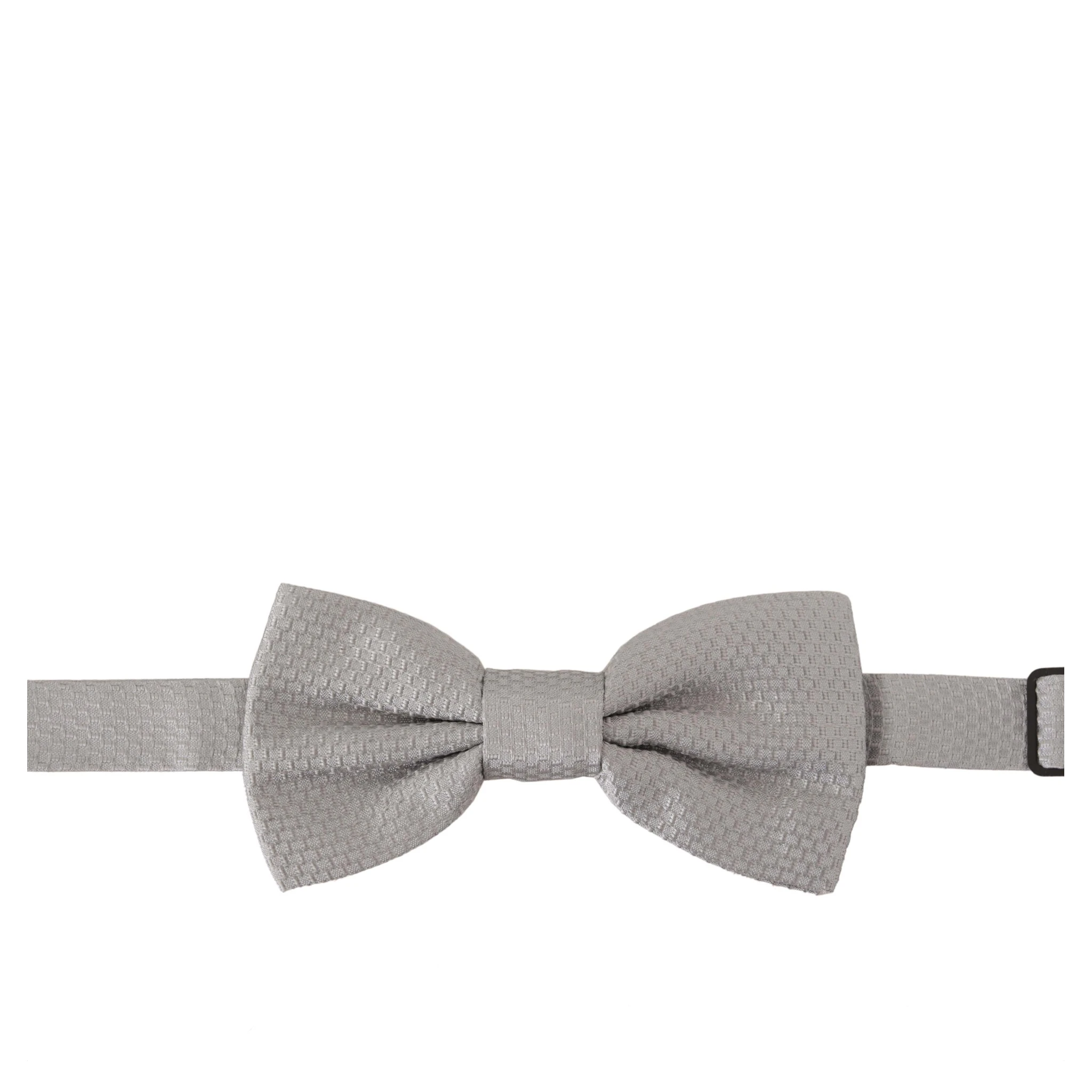 Gray 100% Silk Adjustable Neck Papillon Tie