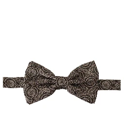 Black white 100% Silk Adjustable Neck Papillon Tie