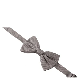 Gray 100% Silk Adjustable Neck Papillon Tie