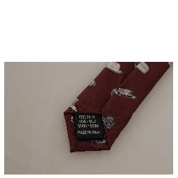 Maroon Hat Pattern 100% Silk Adjustable Accessory Tie
