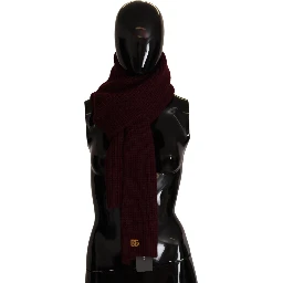 Dark Red Cashmere Logo Wrap Shawl Knitted Scarf