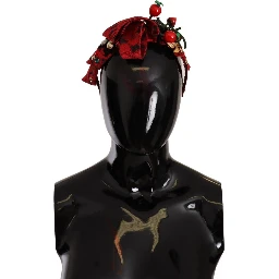 Red Tiara Berry Fruit Crystal Bow Hair Diadem Headband