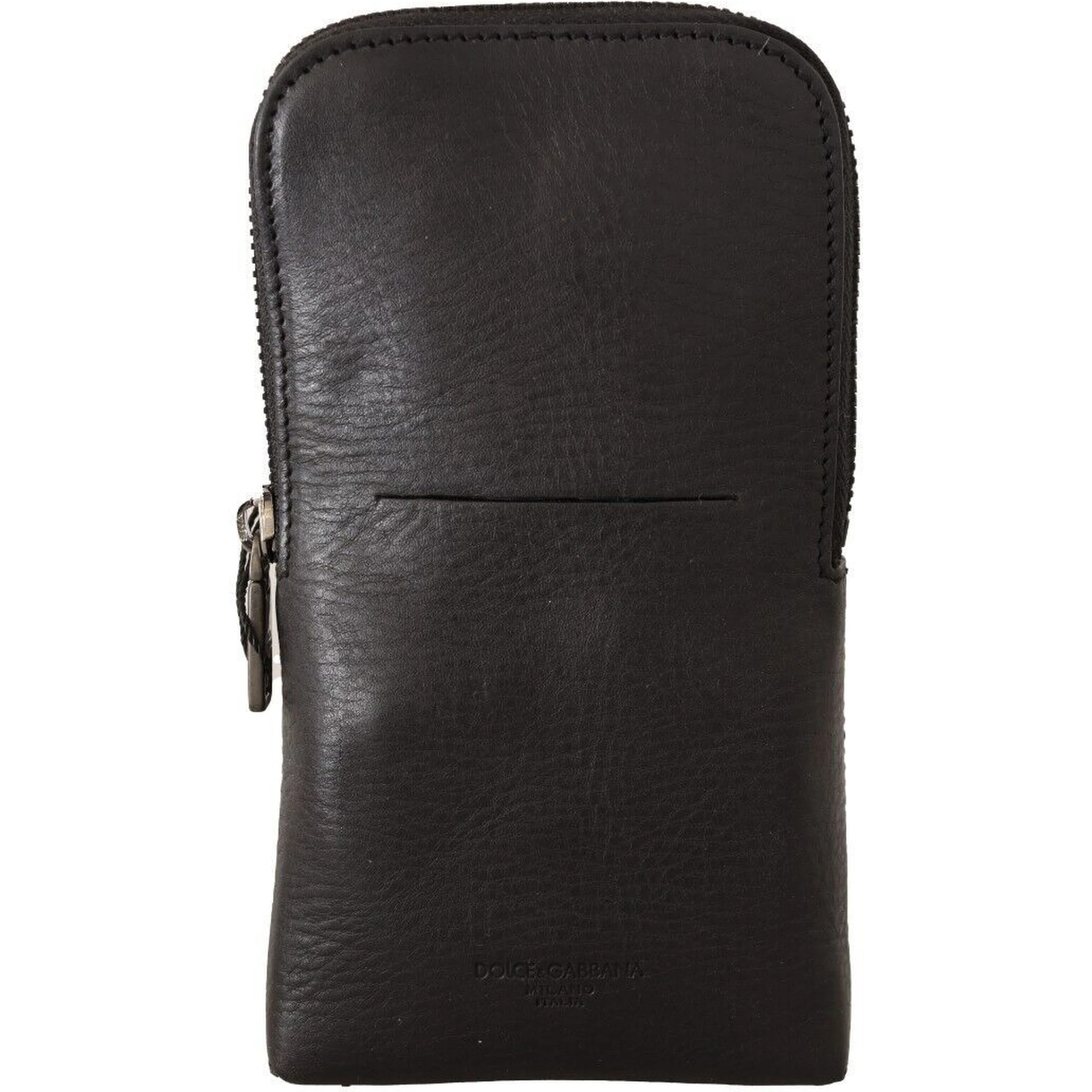Black Leather Purse Double Belt Strap Multi Kit Wallet
