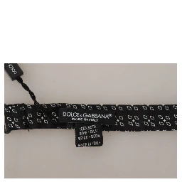 Black White Polka Dot 100% Silk Neck Papillon Tie