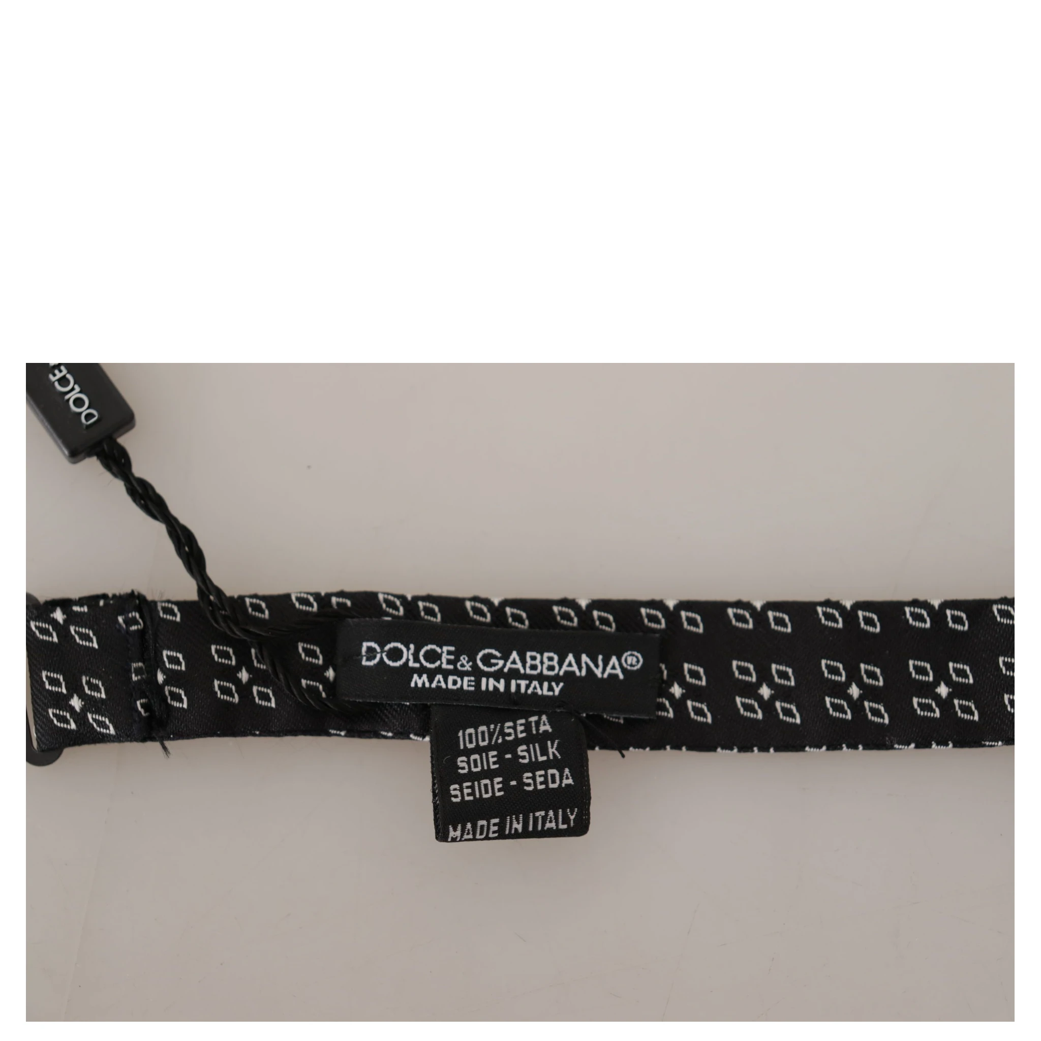 Black White Polka Dot 100% Silk Neck Papillon Tie