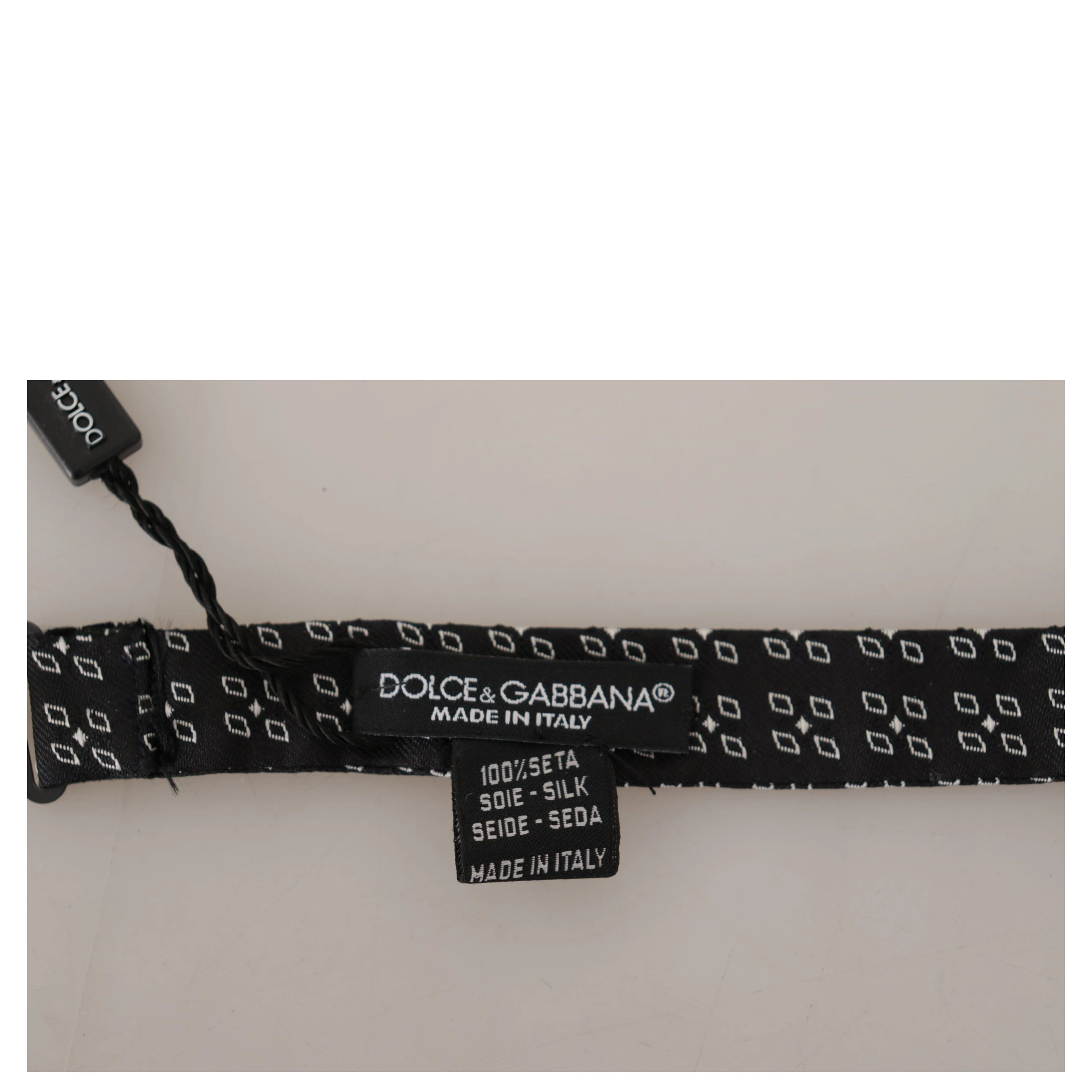 Black White Polka Dot 100% Silk Neck Papillon Tie