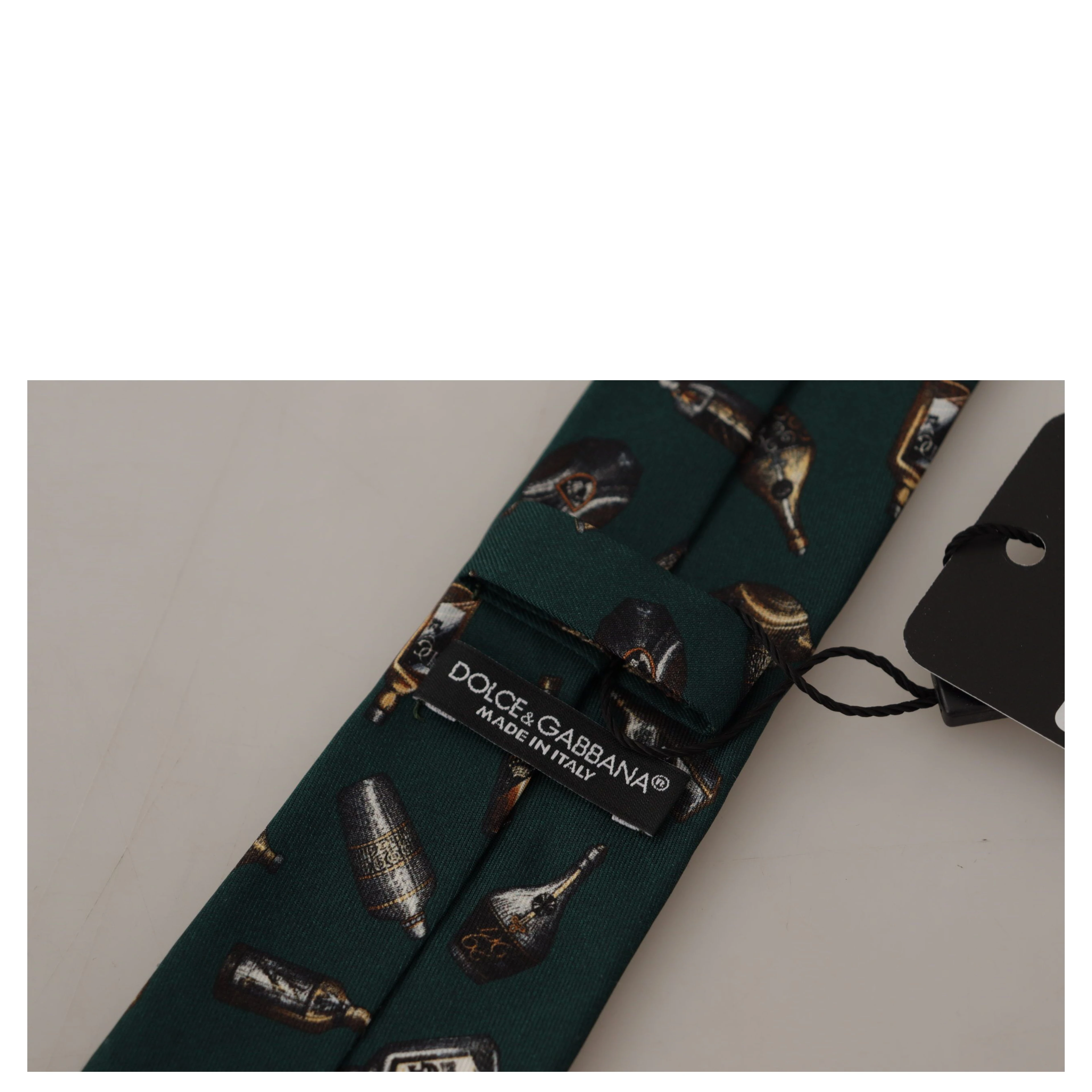 Black Bottle Fantasy Print Silk Adjustable Accessory Tie