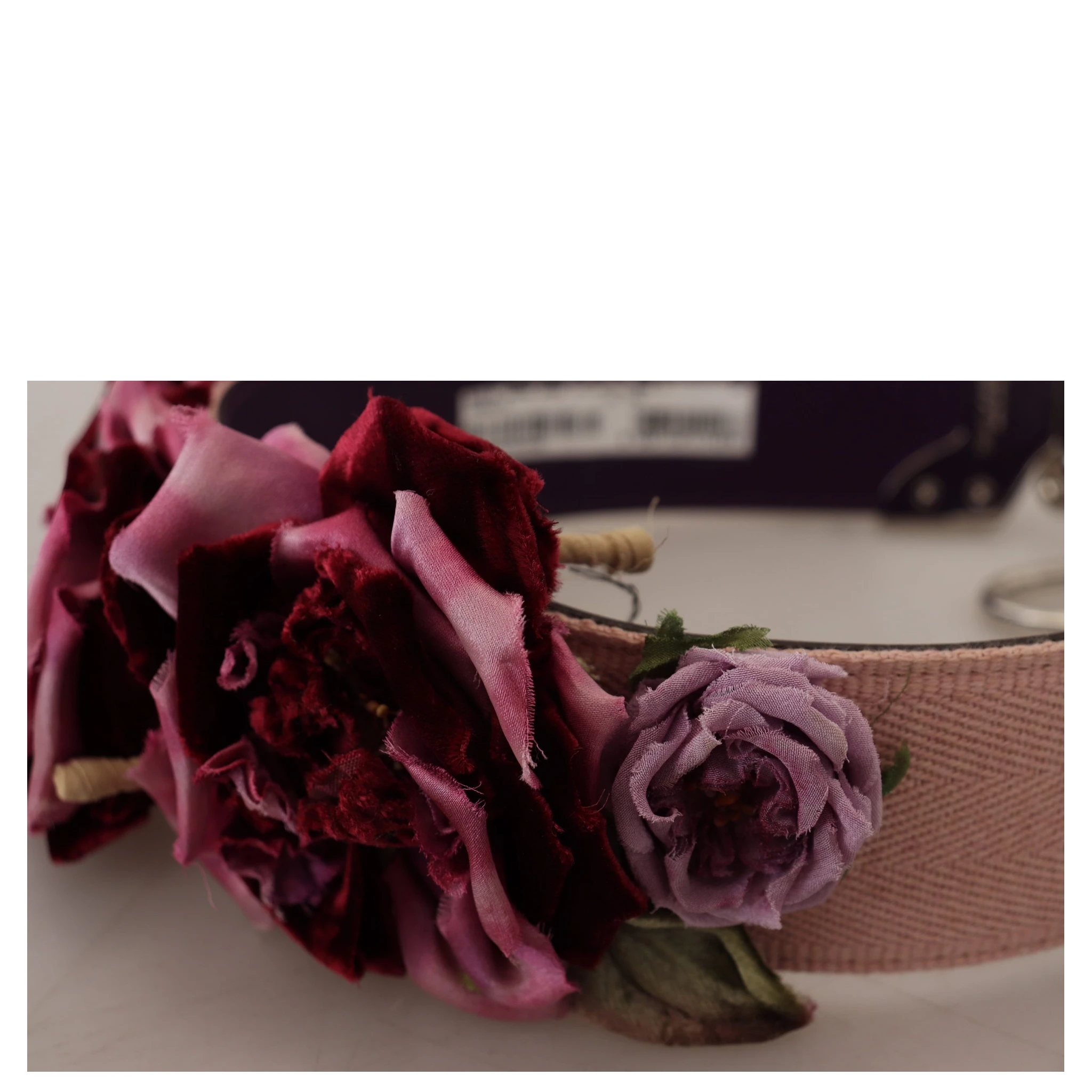 Multicolor Floral Appliques Metal Shoulder Strap