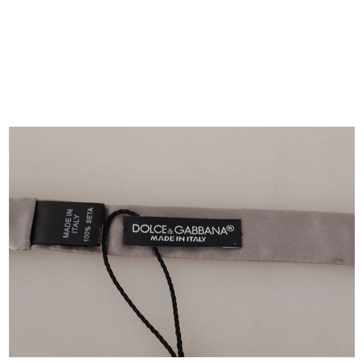 Silver 100% Silk Slim Adjustable Neck Papillon Tie