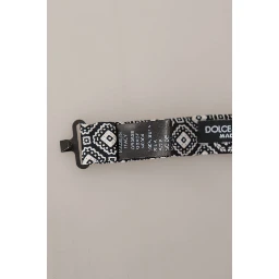 Black white 100% Silk Adjustable Neck Papillon Tie