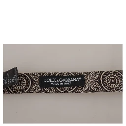 Black white 100% Silk Adjustable Neck Papillon Tie