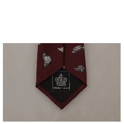 Maroon Hat Pattern 100% Silk Adjustable Accessory Tie