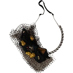 Silver Tiara Crystals Fruits Black Mesh Diadem Headband