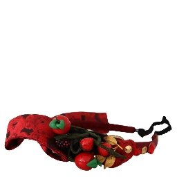 Red Tiara Berry Fruit Crystal Bow Hair Diadem Headband