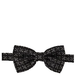 Black White Polka Dot 100% Silk Neck Papillon Tie