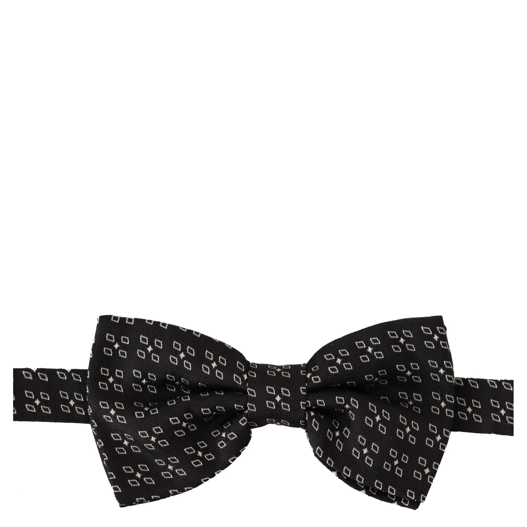 Black White Polka Dot 100% Silk Neck Papillon Tie