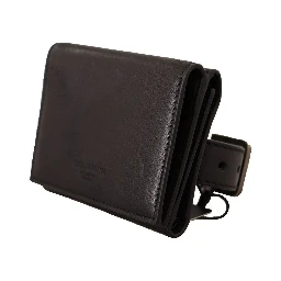 Black Leather Trifold Purse Belt Multi Kit Wallet