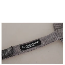 Gray 100% Silk Adjustable Neck Papillon Tie