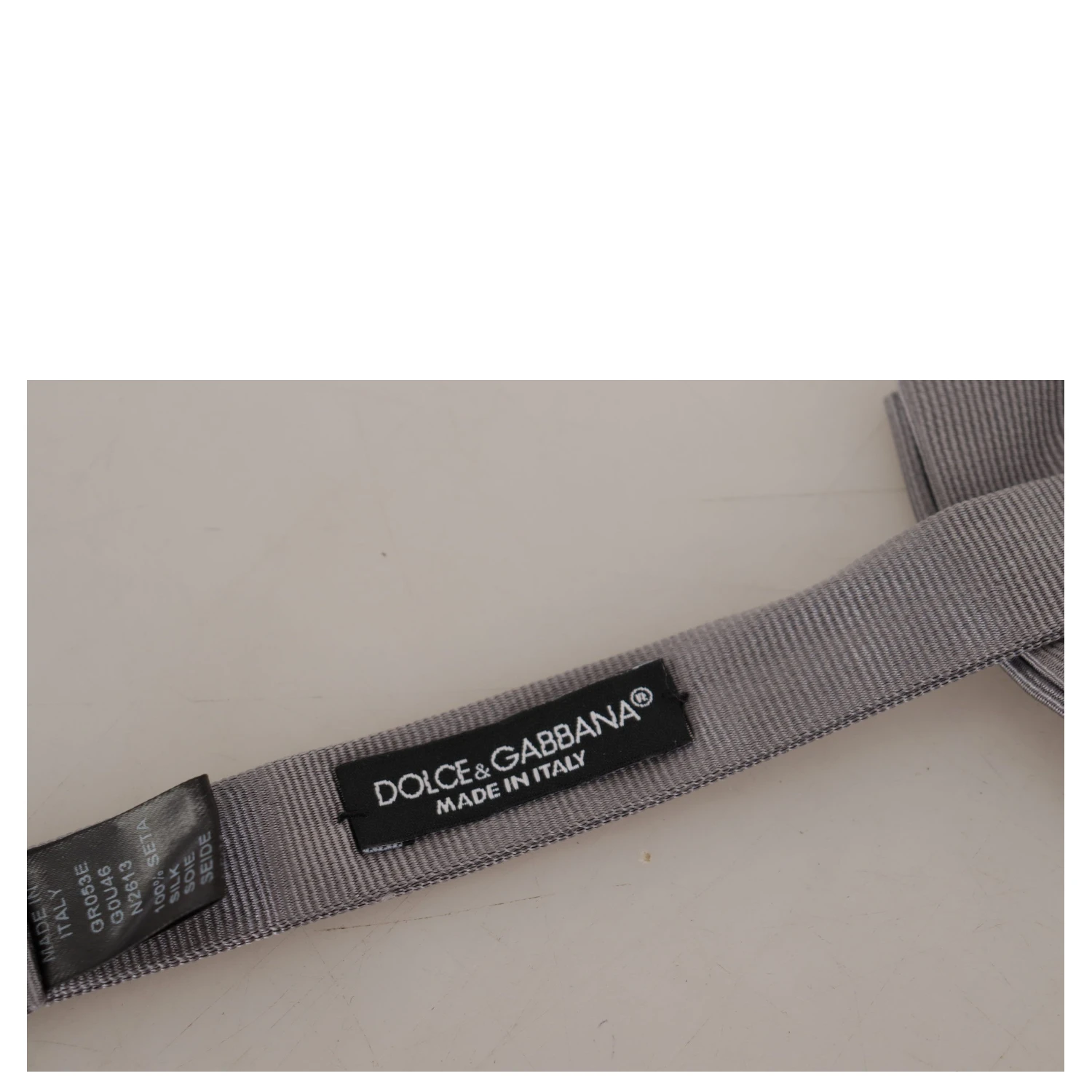Gray 100% Silk Adjustable Neck Papillon Tie