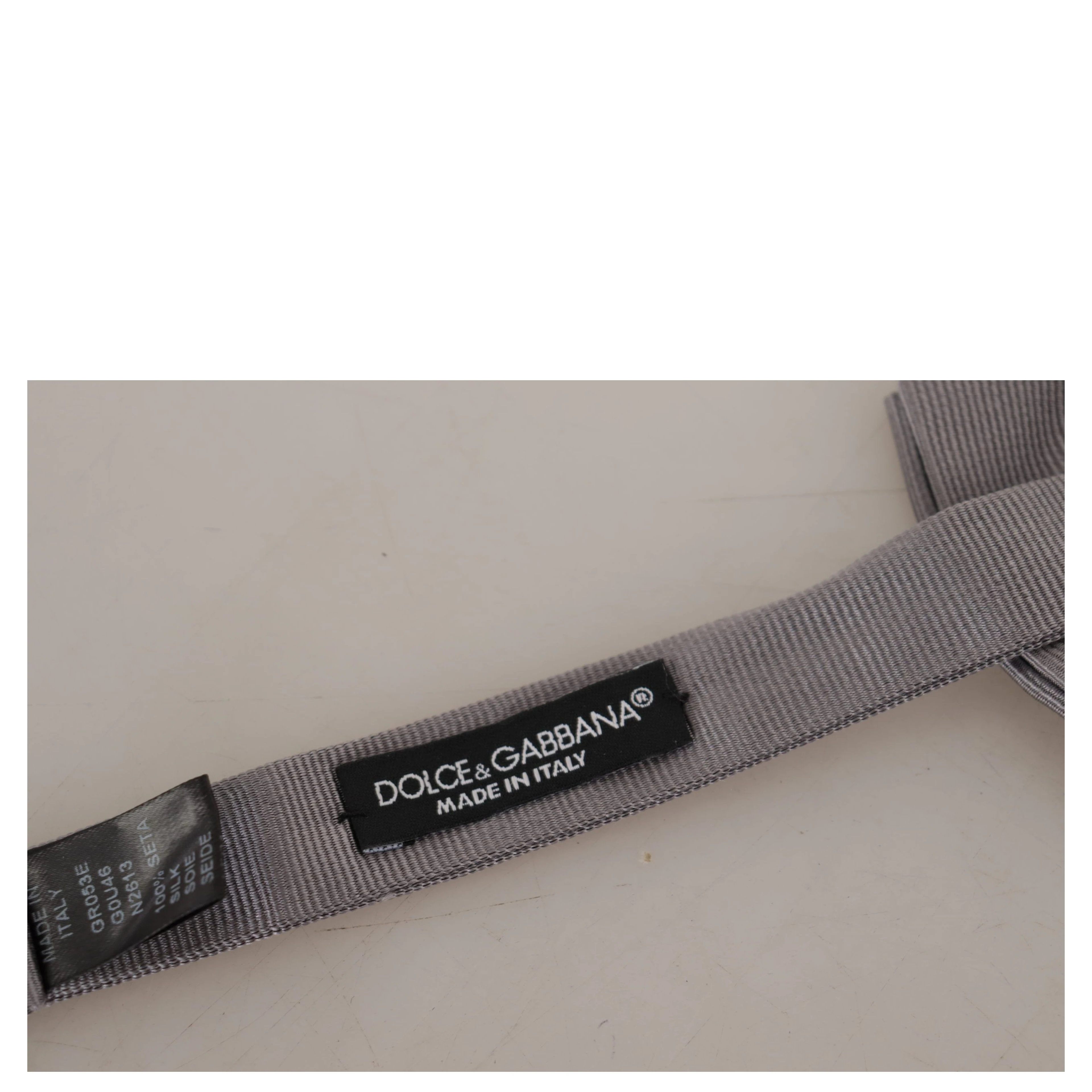 Gray 100% Silk Adjustable Neck Papillon Tie